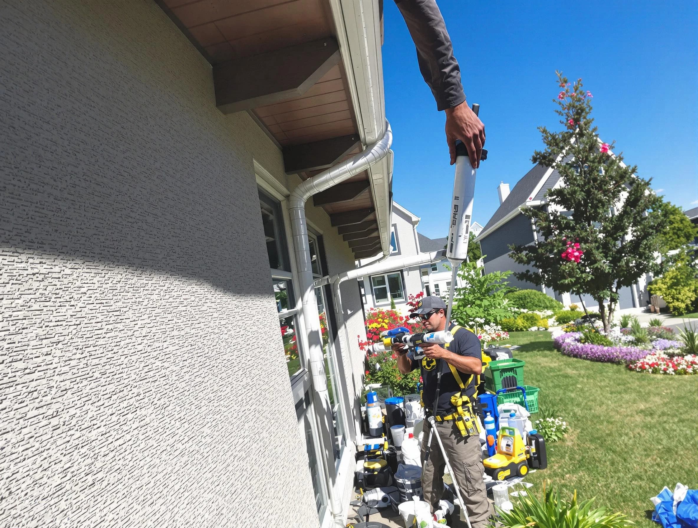 Reinforced downspout bracket installed by Willowick Roofing Company in Willowick, OH